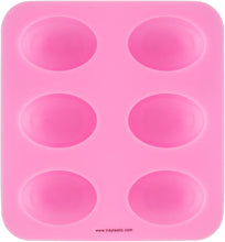 Load image into Gallery viewer, Traytastic! Silicone Oval Soap Mold (6 Cavity) for Pebble Shape Mold for DIY Crafts & Soap Bar Making