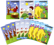 Load image into Gallery viewer, Display showing 12 coloring books in a variety of 4 styles spread out in a fan fashion