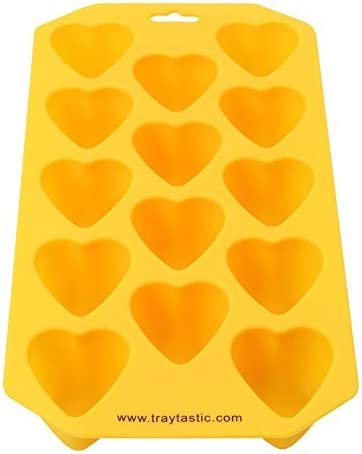 Silicone Heart Mold - Heart Shaped Tray by Traytastic! Each cavity measures 1.5 in x 1.5 in x 1 in deep