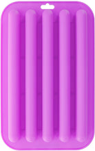 Load image into Gallery viewer, image of the rear of the purple water bottle ice cube tray
