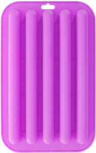 image of the rear of the purple water bottle ice cube tray