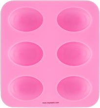 Load image into Gallery viewer, Traytastic! Silicone Oval Soap Mold (6 Cavity) for Pebble Shape Mold for DIY Crafts &amp; Soap Bar Making
