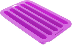 image of a purple water bottle ice cube tray