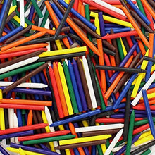 Load image into Gallery viewer, Top view of a bulk collection of unwrapped crayons in 9 colors
