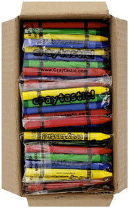 image showing an open case of bulk crayon packs